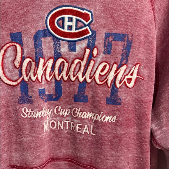 The Original Retro Brand Men’s Sz XXL Red Hoodie Montreal Canadiens 1977 Champs - Picture 3 of 10
